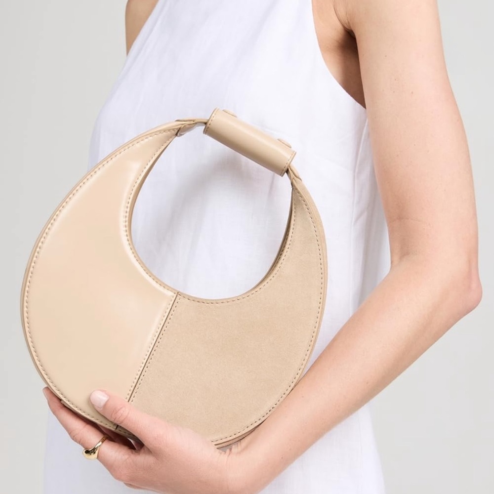 Staud Mini Moon Split Bag in Oat